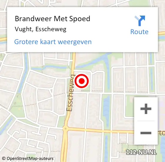 Locatie op kaart van de 112 melding: Brandweer Met Spoed Naar Vught, Esscheweg op 3 maart 2022 15:38