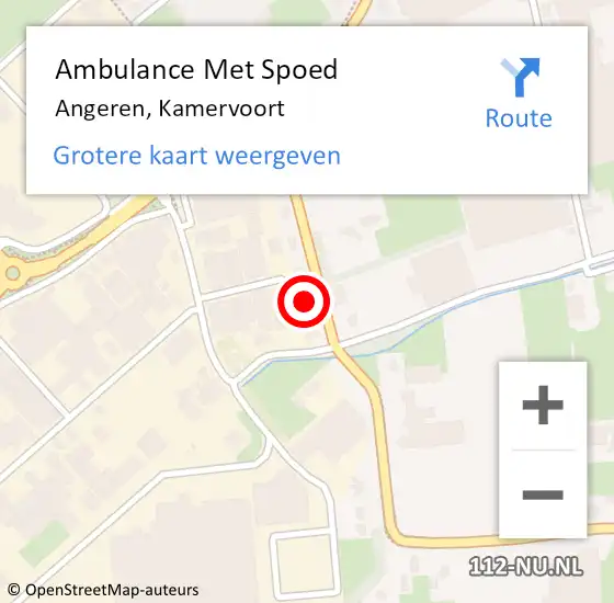 Locatie op kaart van de 112 melding: Ambulance Met Spoed Naar Angeren, Kamervoort op 3 maart 2022 18:36