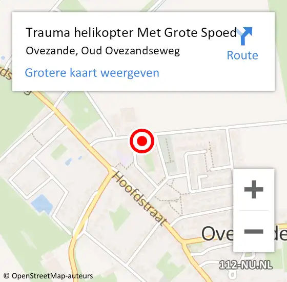 Locatie op kaart van de 112 melding: Trauma helikopter Met Grote Spoed Naar Ovezande, Oud Ovezandseweg op 3 maart 2022 19:00