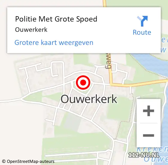 Locatie op kaart van de 112 melding: Politie Met Grote Spoed Naar Ouwerkerk op 3 maart 2022 20:07