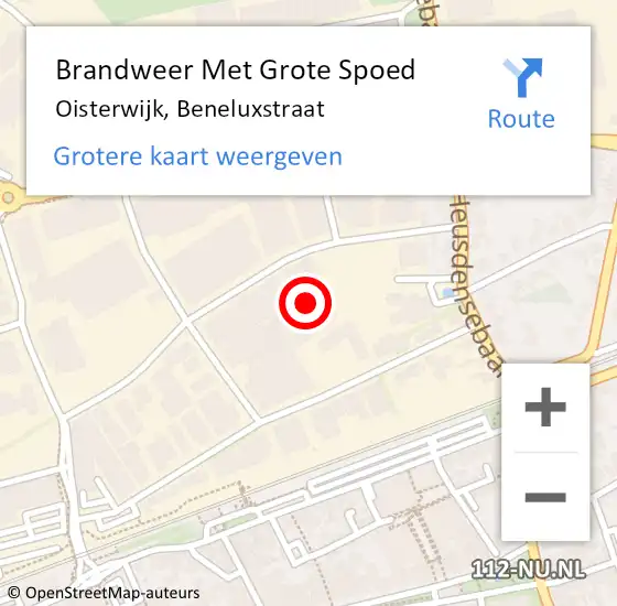 Locatie op kaart van de 112 melding: Brandweer Met Grote Spoed Naar Oisterwijk, Beneluxstraat op 4 maart 2022 01:08