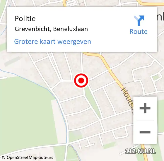 Locatie op kaart van de 112 melding: Politie Grevenbicht, Beneluxlaan op 4 maart 2022 10:53