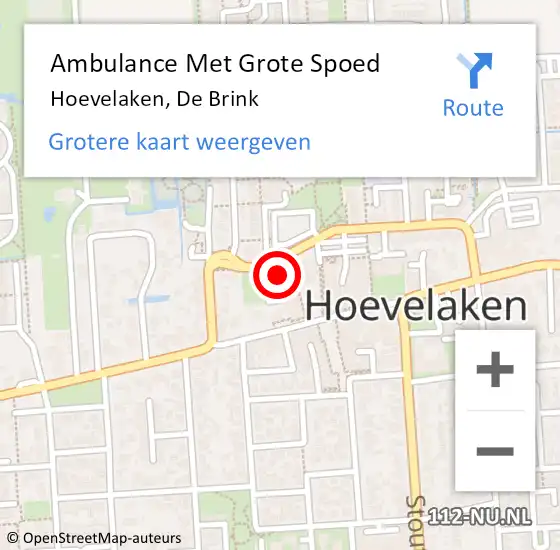 Locatie op kaart van de 112 melding: Ambulance Met Grote Spoed Naar Hoevelaken, De Brink op 4 maart 2022 16:25