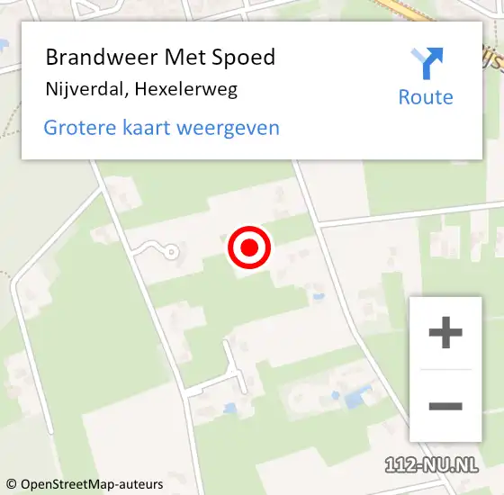 Locatie op kaart van de 112 melding: Brandweer Met Spoed Naar Nijverdal, Hexelerweg op 4 maart 2022 18:56