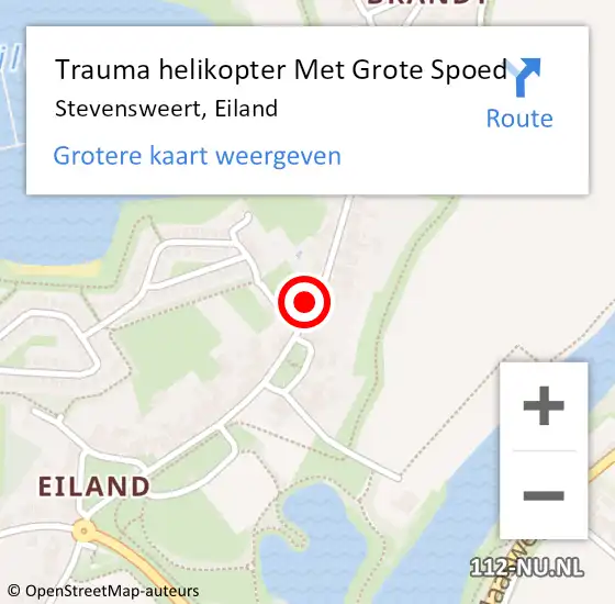 Locatie op kaart van de 112 melding: Trauma helikopter Met Grote Spoed Naar Stevensweert, Eiland op 4 maart 2022 23:28
