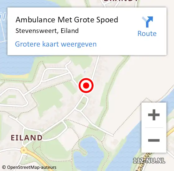 Locatie op kaart van de 112 melding: Ambulance Met Grote Spoed Naar Stevensweert, Eiland op 4 maart 2022 23:28