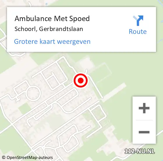 Locatie op kaart van de 112 melding: Ambulance Met Spoed Naar Schoorl, Gerbrandtslaan op 5 maart 2022 05:41