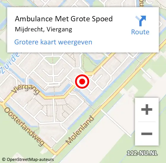 Locatie op kaart van de 112 melding: Ambulance Met Grote Spoed Naar Mijdrecht, Viergang op 5 maart 2022 09:12