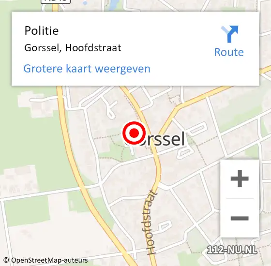 Locatie op kaart van de 112 melding: Politie Gorssel, Hoofdstraat op 5 maart 2022 10:55