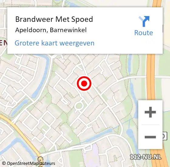 Locatie op kaart van de 112 melding: Brandweer Met Spoed Naar Apeldoorn, Barnewinkel op 5 maart 2022 12:03