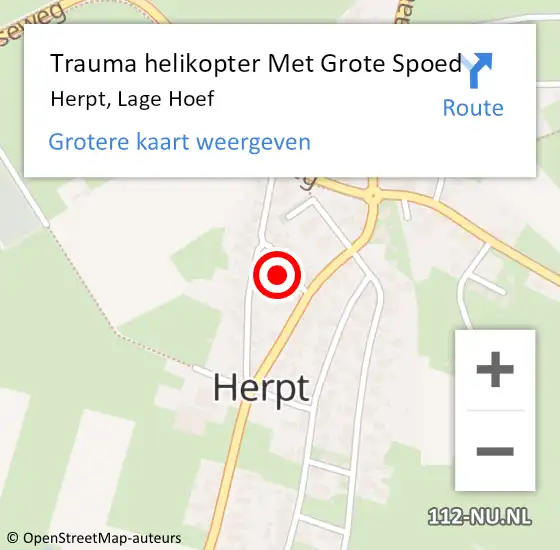 Locatie op kaart van de 112 melding: Trauma helikopter Met Grote Spoed Naar Herpt, Lage Hoef op 5 maart 2022 12:46