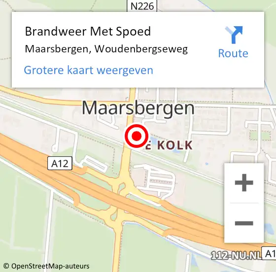 Locatie op kaart van de 112 melding: Brandweer Met Spoed Naar Maarsbergen, Woudenbergseweg op 5 maart 2022 15:58