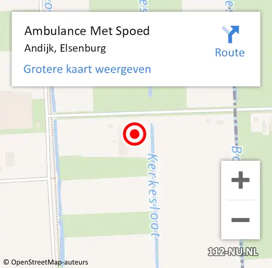 Locatie op kaart van de 112 melding: Ambulance Met Spoed Naar Andijk, Elsenburg op 5 maart 2022 17:42