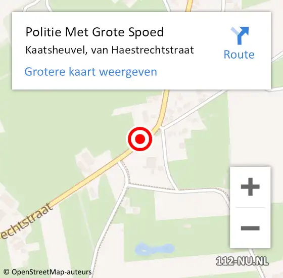 Locatie op kaart van de 112 melding: Politie Met Grote Spoed Naar Kaatsheuvel, van Haestrechtstraat op 5 maart 2022 20:18
