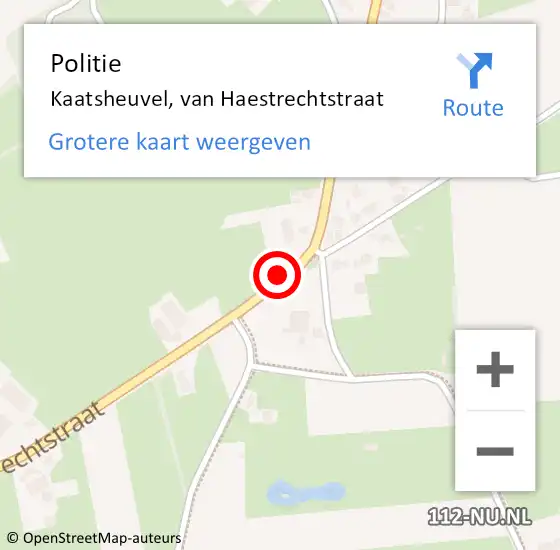 Locatie op kaart van de 112 melding: Politie Kaatsheuvel, van Haestrechtstraat op 5 maart 2022 20:18