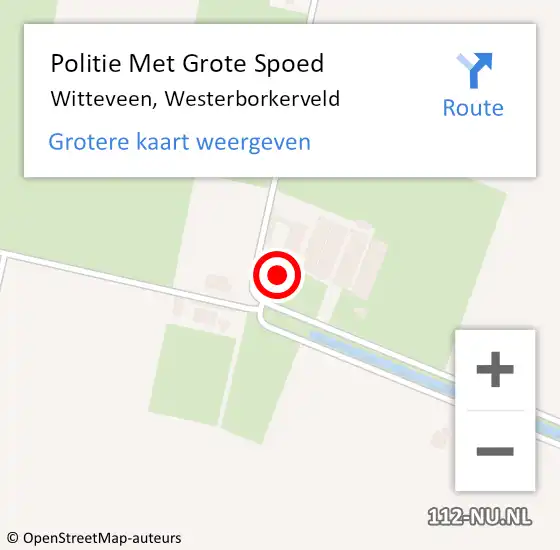 Locatie op kaart van de 112 melding: Politie Met Grote Spoed Naar Witteveen, Westerborkerveld op 5 maart 2022 20:52