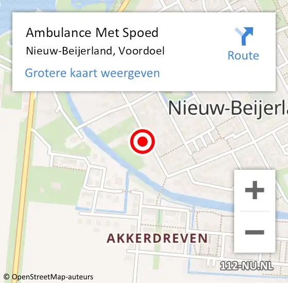 Locatie op kaart van de 112 melding: Ambulance Met Spoed Naar Nieuw-Beijerland, Voordoel op 6 maart 2022 00:56