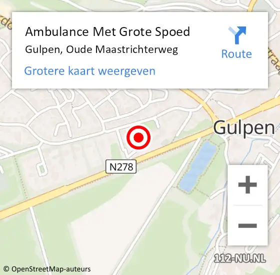 Locatie op kaart van de 112 melding: Ambulance Met Grote Spoed Naar Gulpen, Oude Maastrichterweg op 6 maart 2022 11:35
