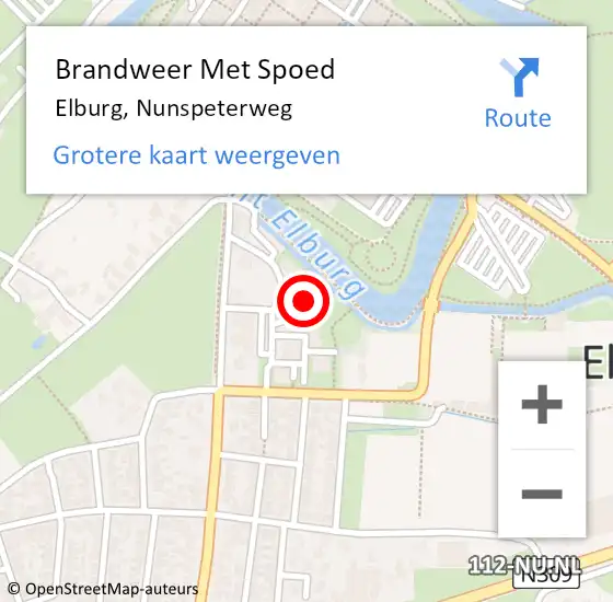 Locatie op kaart van de 112 melding: Brandweer Met Spoed Naar Elburg, Nunspeterweg op 7 maart 2022 01:03