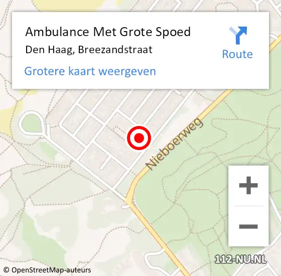 Locatie op kaart van de 112 melding: Ambulance Met Grote Spoed Naar Den Haag, Breezandstraat op 7 maart 2022 11:24