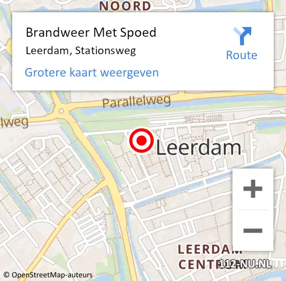 Locatie op kaart van de 112 melding: Brandweer Met Spoed Naar Leerdam, Stationsweg op 7 maart 2022 12:31