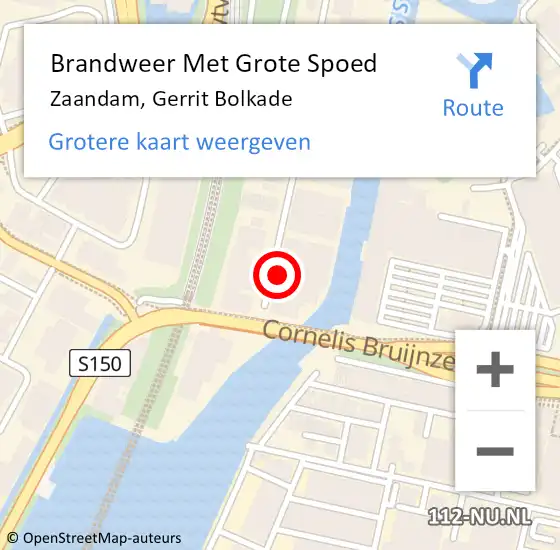 Locatie op kaart van de 112 melding: Brandweer Met Grote Spoed Naar Zaandam, Gerrit Bolkade op 7 maart 2022 13:29