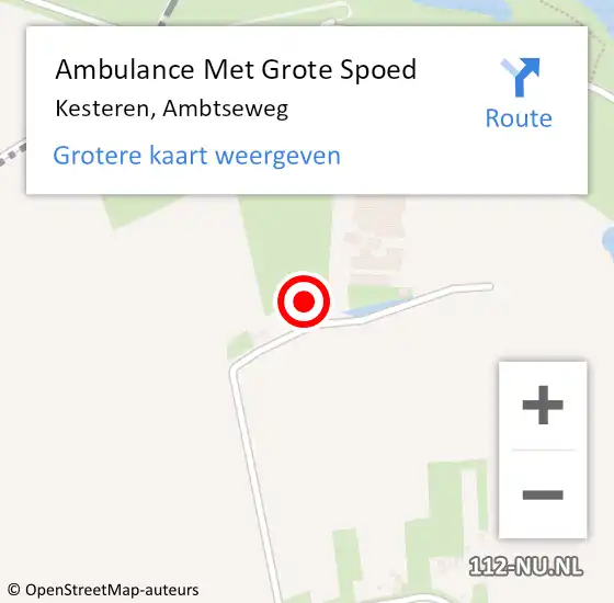Locatie op kaart van de 112 melding: Ambulance Met Grote Spoed Naar Kesteren, Ambtseweg op 7 maart 2022 14:06