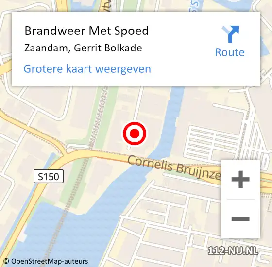 Locatie op kaart van de 112 melding: Brandweer Met Spoed Naar Zaandam, Gerrit Bolkade op 7 maart 2022 14:07