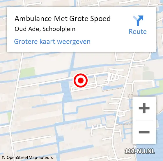 Locatie op kaart van de 112 melding: Ambulance Met Grote Spoed Naar Oud Ade, Schoolplein op 7 maart 2022 15:53