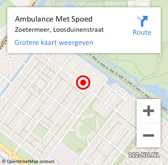 Locatie op kaart van de 112 melding: Ambulance Met Spoed Naar Zoetermeer, Loosduinenstraat op 8 maart 2022 01:56