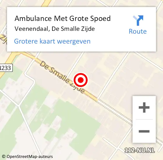 Locatie op kaart van de 112 melding: Ambulance Met Grote Spoed Naar Veenendaal, De Smalle Zijde op 8 maart 2022 08:14