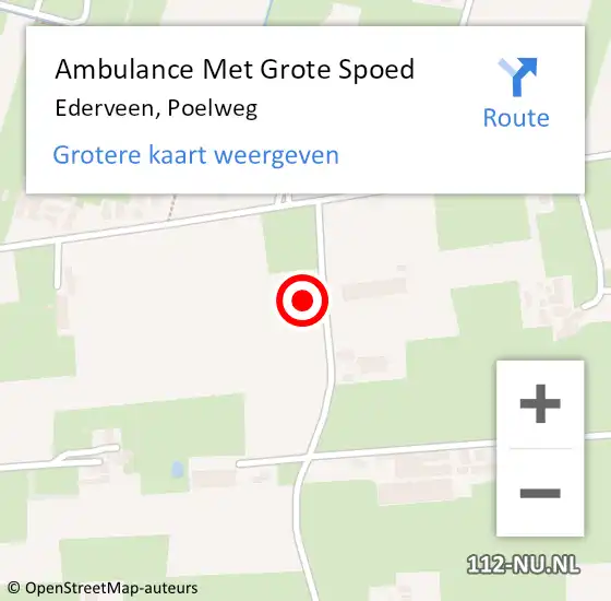 Locatie op kaart van de 112 melding: Ambulance Met Grote Spoed Naar Ederveen, Poelweg op 8 maart 2022 08:26