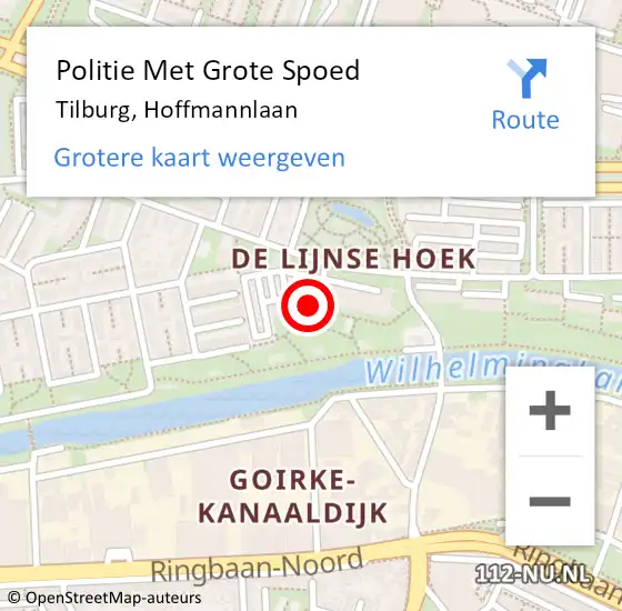 Locatie op kaart van de 112 melding: Politie Met Grote Spoed Naar Tilburg, Hoffmannlaan op 8 maart 2022 08:26