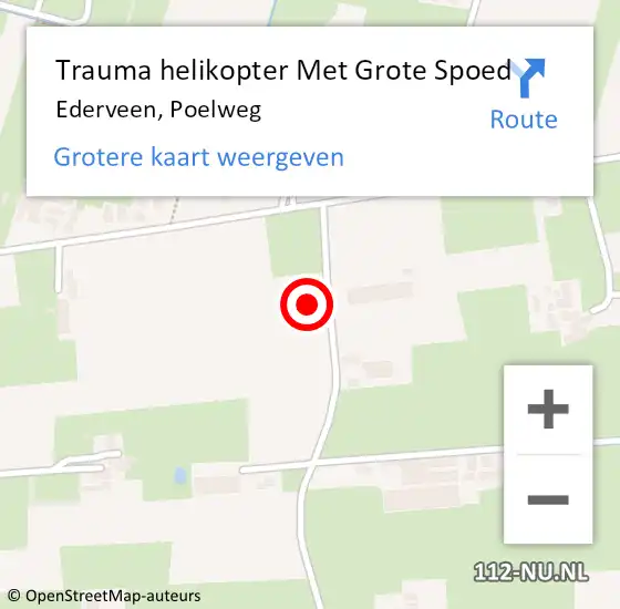 Locatie op kaart van de 112 melding: Trauma helikopter Met Grote Spoed Naar Ederveen, Poelweg op 8 maart 2022 08:29