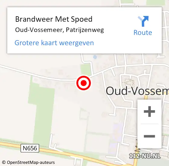 Locatie op kaart van de 112 melding: Brandweer Met Spoed Naar Oud-Vossemeer, Patrijzenweg op 8 maart 2022 11:28