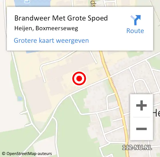 Locatie op kaart van de 112 melding: Brandweer Met Grote Spoed Naar Heijen, Boxmeerseweg op 8 maart 2022 17:52