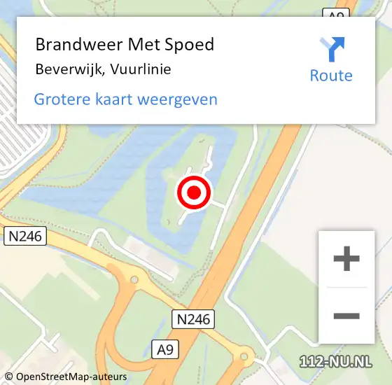 Locatie op kaart van de 112 melding: Brandweer Met Spoed Naar Beverwijk, Vuurlinie op 8 maart 2022 18:03