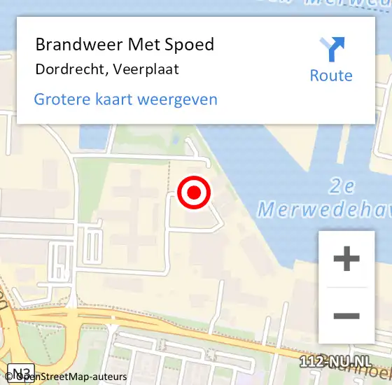 Locatie op kaart van de 112 melding: Brandweer Met Spoed Naar Dordrecht, Veerplaat op 8 maart 2022 18:53