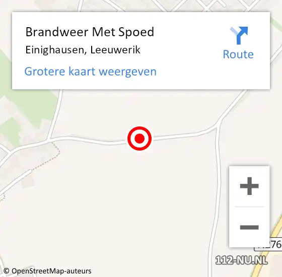 Locatie op kaart van de 112 melding: Brandweer Met Spoed Naar Einighausen, Leeuwerik op 8 maart 2022 19:44