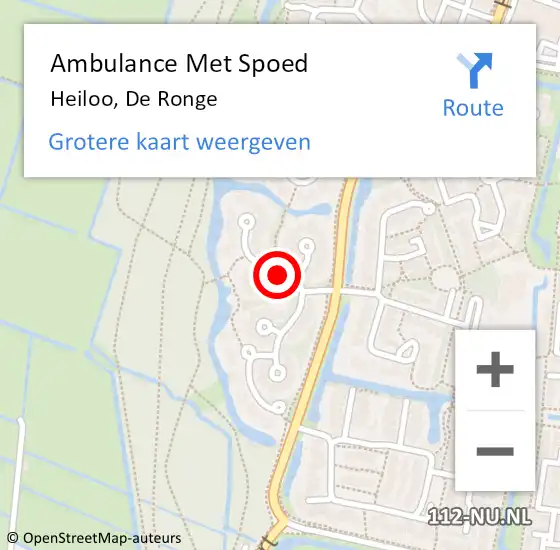 Locatie op kaart van de 112 melding: Ambulance Met Spoed Naar Heiloo, De Ronge op 8 maart 2022 21:16