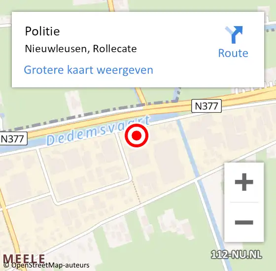 Locatie op kaart van de 112 melding: Politie Nieuwleusen, Rollecate op 9 maart 2022 07:44