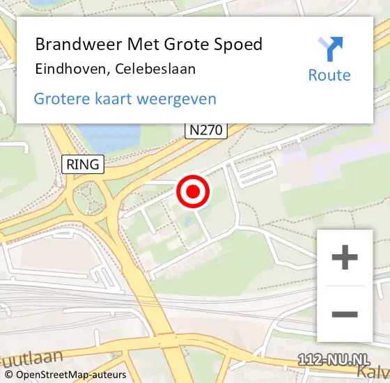 Locatie op kaart van de 112 melding: Brandweer Met Grote Spoed Naar Eindhoven, Celebeslaan op 9 maart 2022 12:31