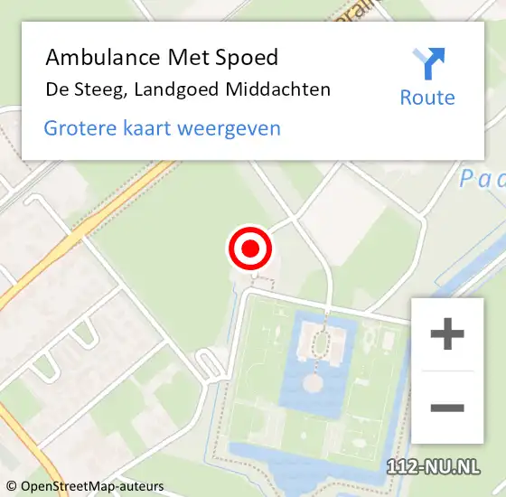 Locatie op kaart van de 112 melding: Ambulance Met Spoed Naar De Steeg, Landgoed Middachten op 9 maart 2022 12:55
