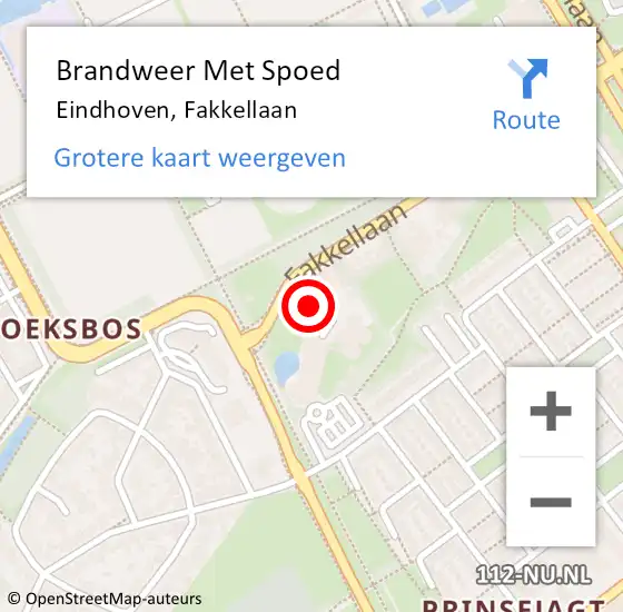 Locatie op kaart van de 112 melding: Brandweer Met Spoed Naar Eindhoven, Fakkellaan op 9 maart 2022 14:15