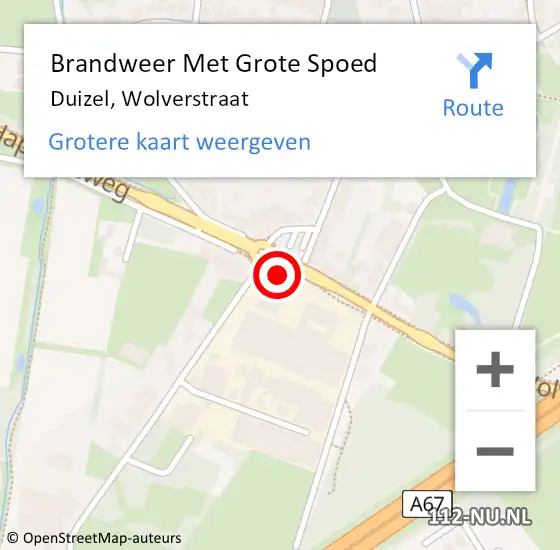 Locatie op kaart van de 112 melding: Brandweer Met Grote Spoed Naar Duizel, Wolverstraat op 9 maart 2022 14:35