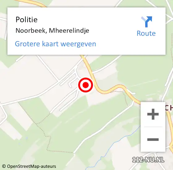 Locatie op kaart van de 112 melding: Politie Noorbeek, Mheerelindje op 9 maart 2022 16:31