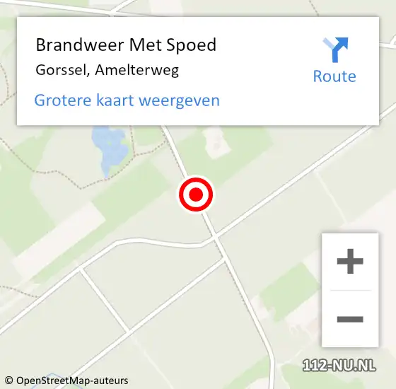 Locatie op kaart van de 112 melding: Brandweer Met Spoed Naar Gorssel, Amelterweg op 10 juli 2014 15:56