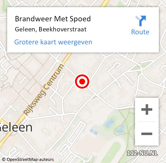 Locatie op kaart van de 112 melding: Brandweer Met Spoed Naar Geleen, Beekhoverstraat op 10 maart 2022 08:55