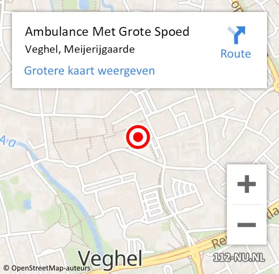 Locatie op kaart van de 112 melding: Ambulance Met Grote Spoed Naar Veghel, Meijerijgaarde op 10 juli 2014 16:39