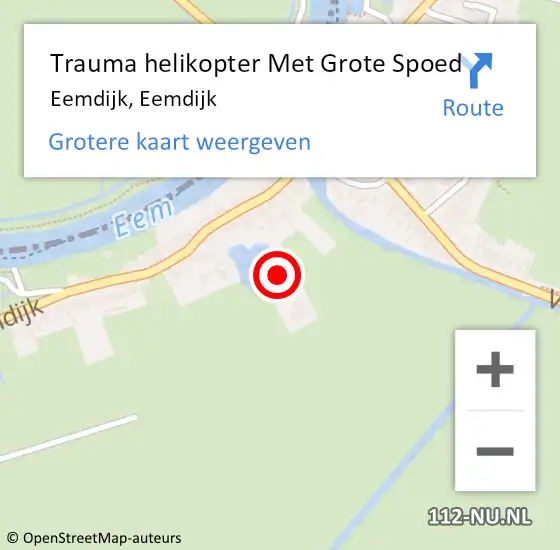 Locatie op kaart van de 112 melding: Trauma helikopter Met Grote Spoed Naar Eemdijk, Eemdijk op 10 maart 2022 16:13